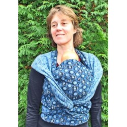 Echarpe Bio jacquard bleu